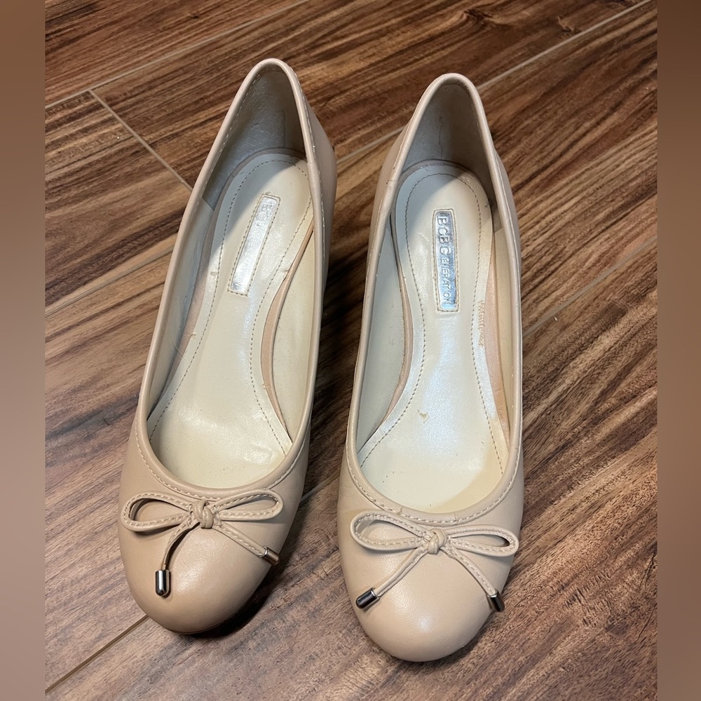 - BCBGeneration Tegan size 7M leather wedge heels, worn once